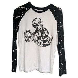 Jon Burgerman Disney Top Youth Medium Mickey Graphic Tee Black & White 10-12